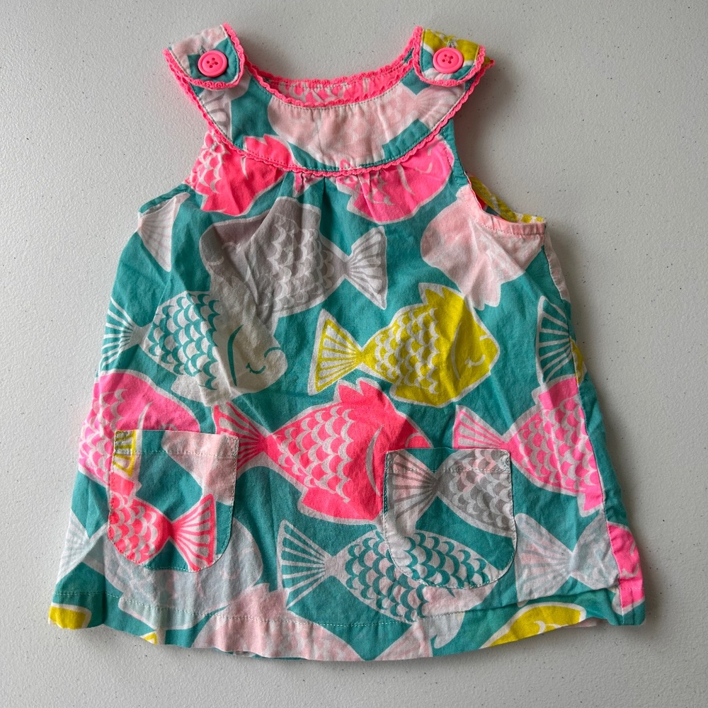 Carters 24m neon fish sleeveless dress